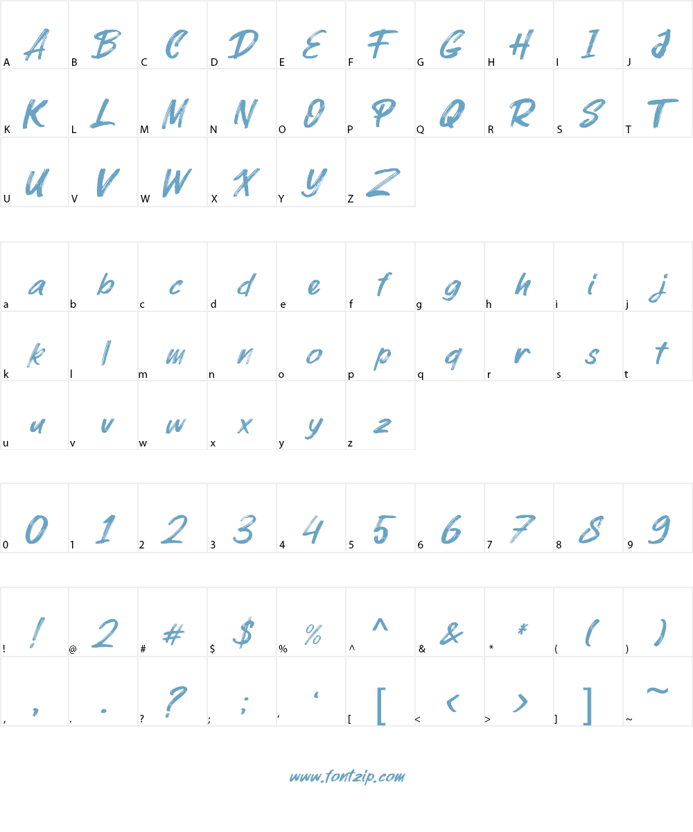 Parkway Lush Font Character